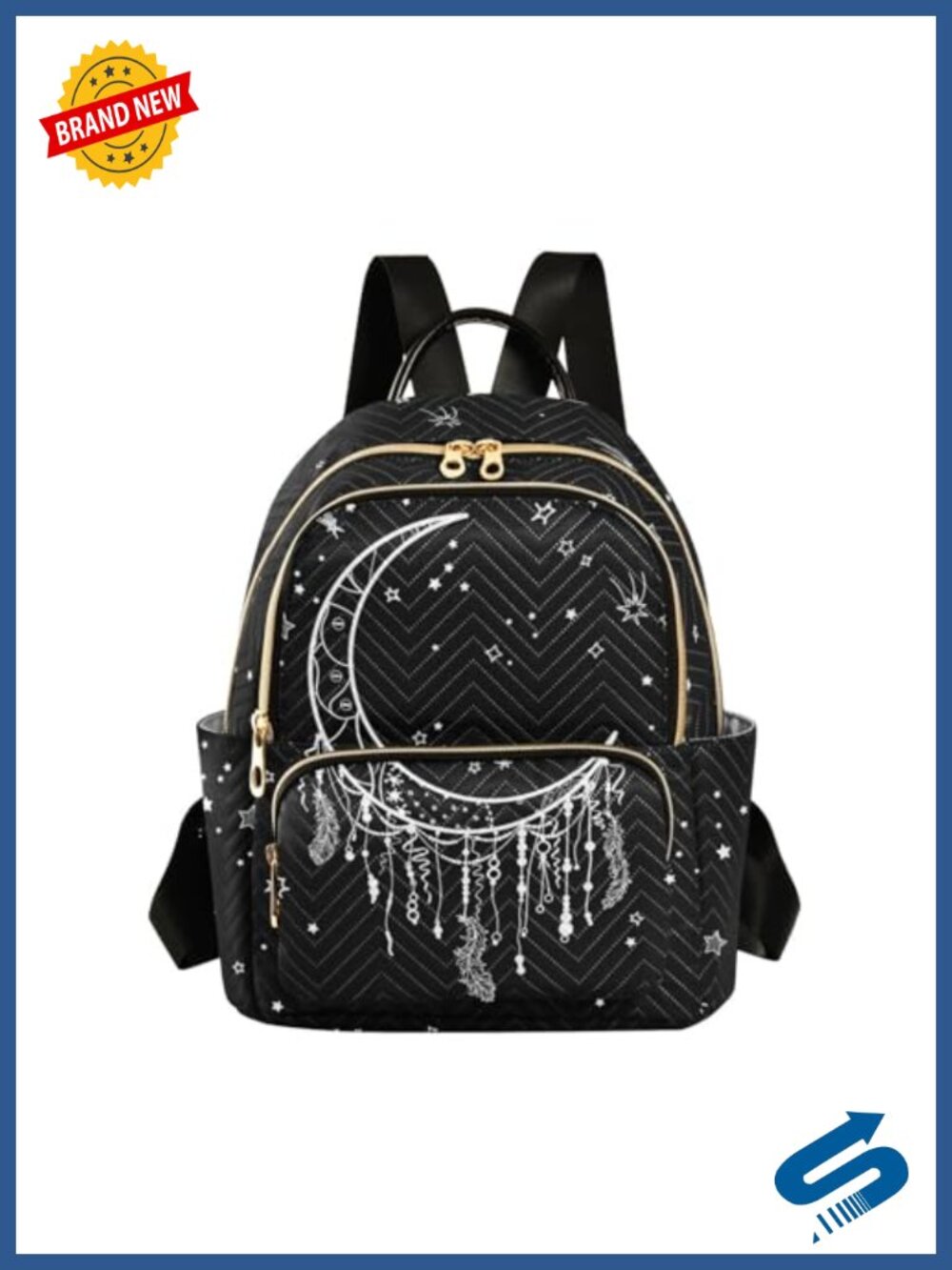Quilted Mini Backpack Purse Women Medium Multi Pocket Travel Daypack